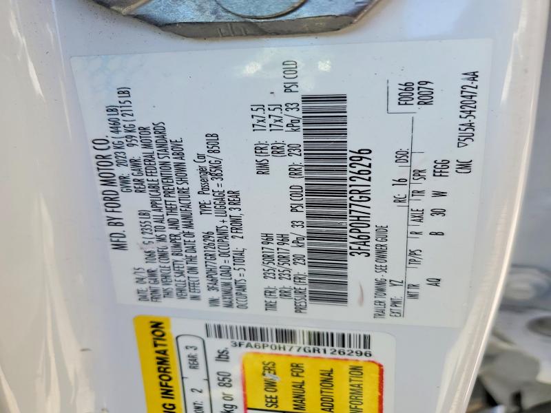 Продажа на аукционе авто 2016 Ford Fusion, vin: 3FA6P0H77GR126296, номер лота: 85459795