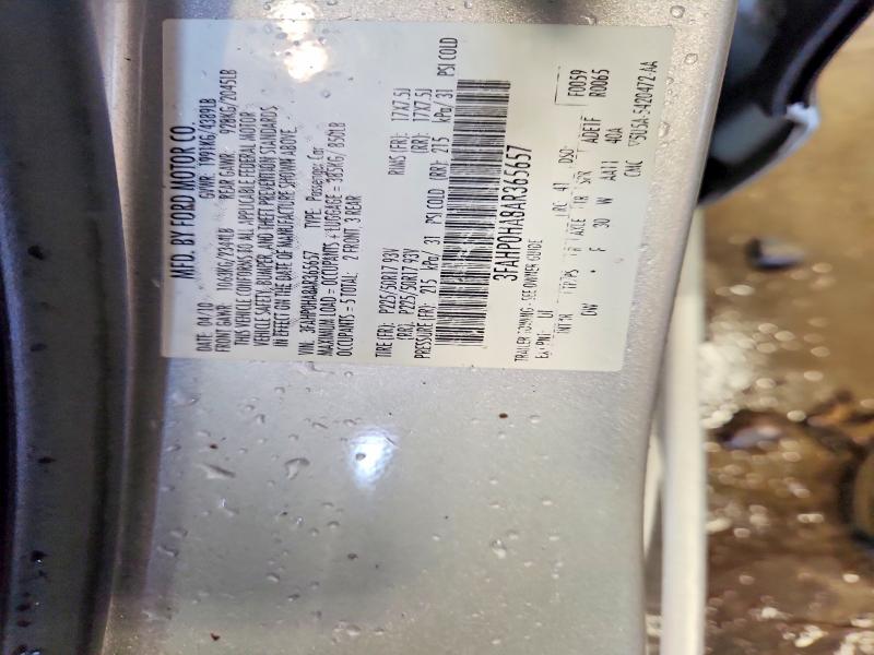 2010 Ford Fusion მანქანა იყიდება აუქციონზე, vin: 3FAHP0HA8AR365657, აუქციონის ნომერი: 58353376