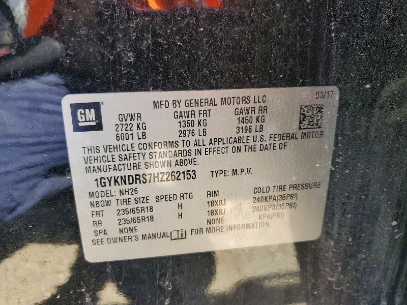 Aukcja sprzedaży 2017 Cadillac Xt5, vin: 1GYKNDRS7HZ262153, numer aukcji: 57242836
