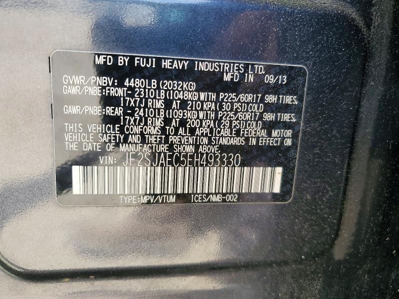Aukcja sprzedaży 2014 Subaru Forester, vin: JF2SJAEC5EH493330, numer aukcji: 58902236