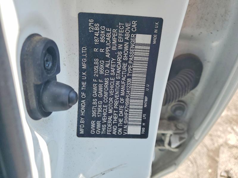 Aukcja sprzedaży 2017 Honda Civic, vin: SHHFK7H98HU412338, numer aukcji: 56610986