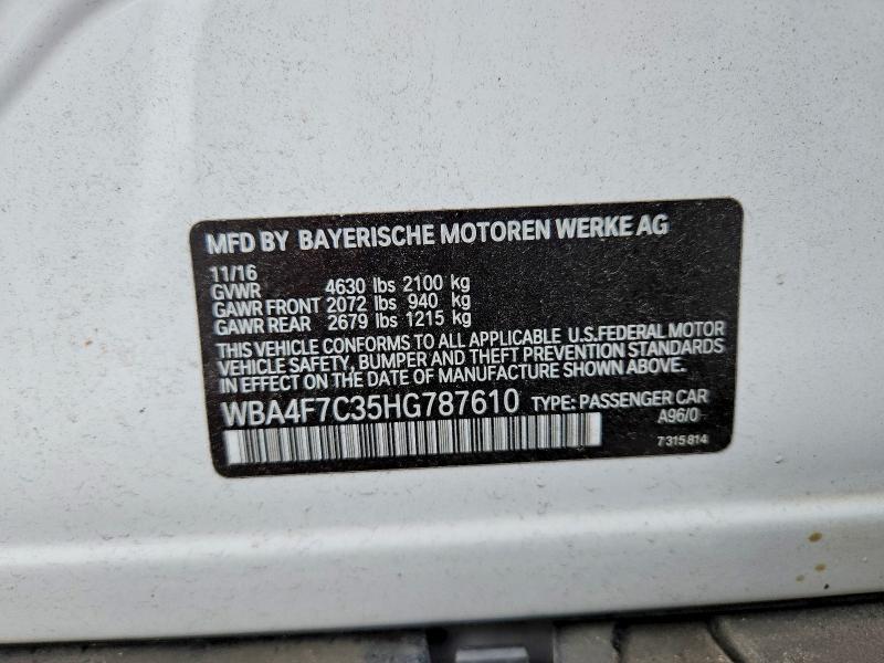 57818216 :رقم المزاد ، WBA4F7C35HG787610 vin ، 2017 Bmw 430i مزاد بيع