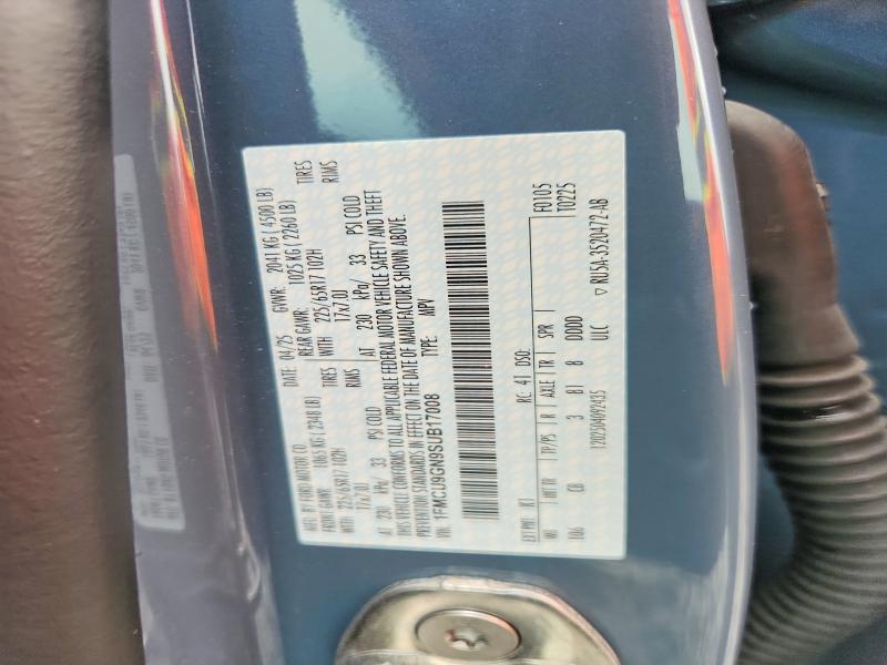 58708806 :رقم المزاد ، 1FMCU9GN9SUB17008 vin ، 2025 Ford Escape مزاد بيع