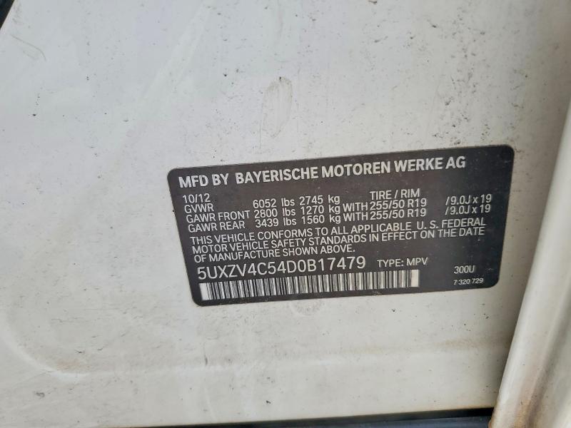 58036826 :رقم المزاد ، 5UXZV4C54D0B17479 vin ، 2013 Bmw X5 مزاد بيع