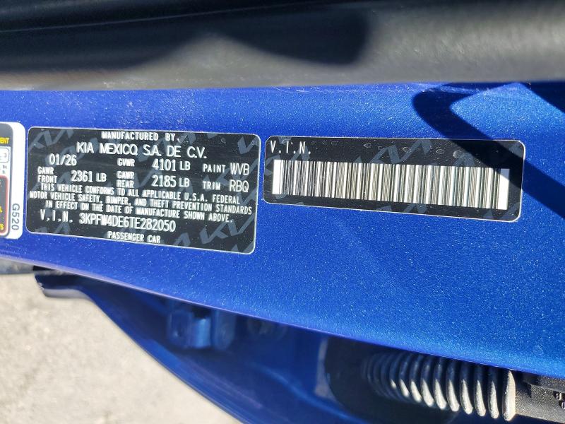 2026 Kia K4 მანქანა იყიდება აუქციონზე, vin: 3KPFW4DE6TE282050, აუქციონის ნომერი: 85791565