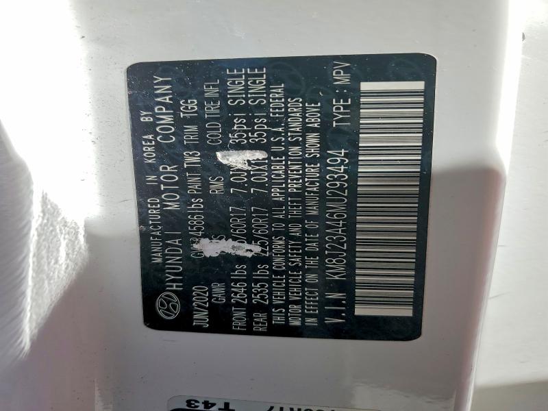 2021 Hyundai Tucson მანქანა იყიდება აუქციონზე, vin: KM8J23A46MU293494, აუქციონის ნომერი: 55653776