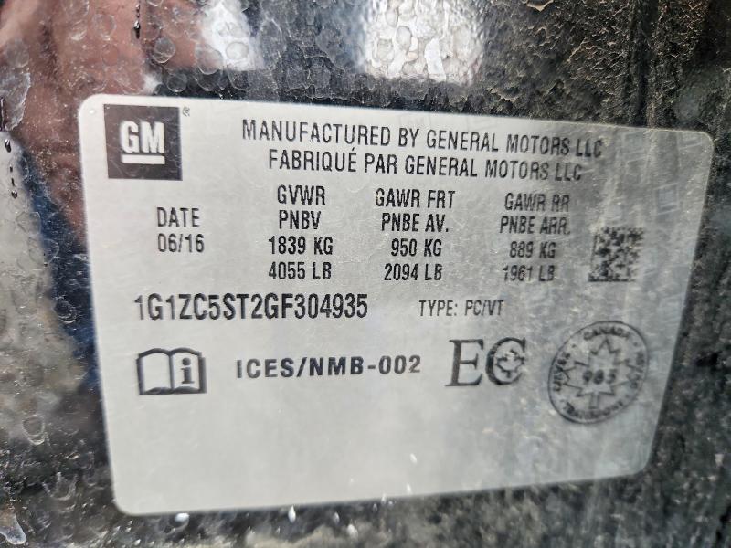 Продажа на аукционе авто 2016 Chevrolet Malibu, vin: 1G1ZC5ST2GF304935, номер лота: 56674896