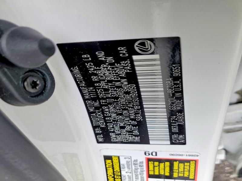 Aukcja sprzedaży 2025 Lexus Es, vin: 58AJZ1B1XSU192050, numer aukcji: 57582676