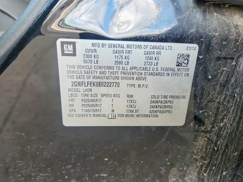Aukcja sprzedaży 2014 Chevrolet Equinox, vin: 2GNFLFEK0E6222770, numer aukcji: 56297516
