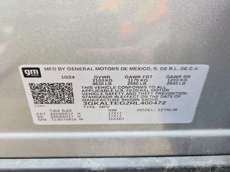 56636076 :رقم المزاد ، 3GKALTEG2RL400472 vin ، 2024 Gmc Terrain مزاد بيع