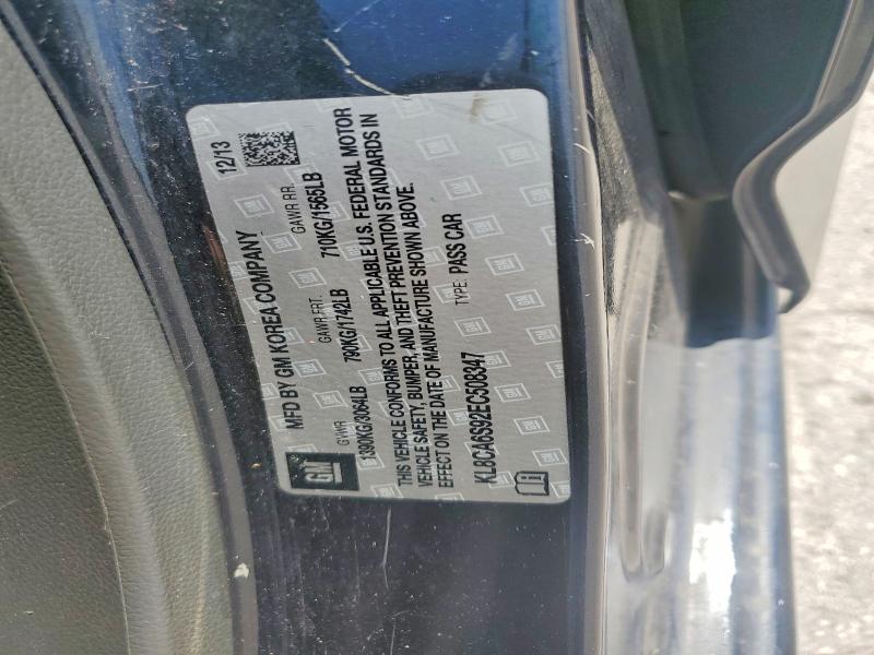 2014 Chevrolet Spark მანქანა იყიდება აუქციონზე, vin: KL8CA6S92EC508347, აუქციონის ნომერი: 56624316