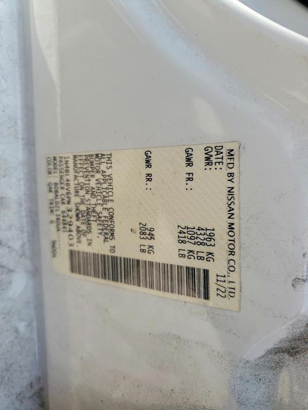 57933516 :رقم المزاد ، 1N4BL4BV6PN329403 vin ، 2023 Nissan Altima مزاد بيع