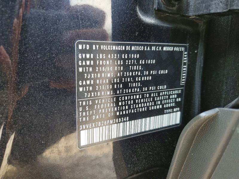Aukcja sprzedaży 2023 Volkswagen Taos, vin: 3VVEX7B26PM369348, numer aukcji: 58951666