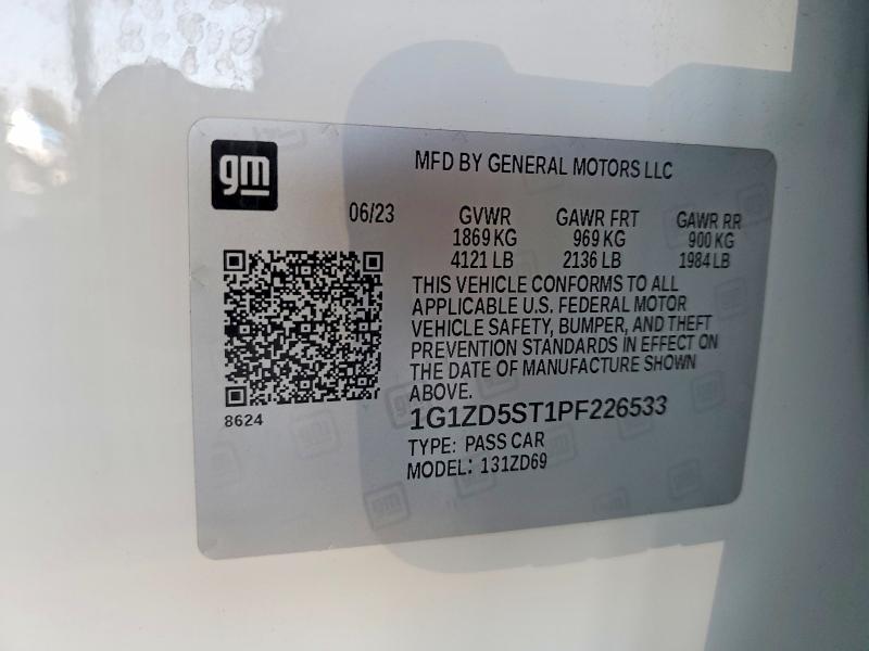 2023 Chevrolet Malibu მანქანა იყიდება აუქციონზე, vin: 1G1ZD5ST1PF226533, აუქციონის ნომერი: 57688816