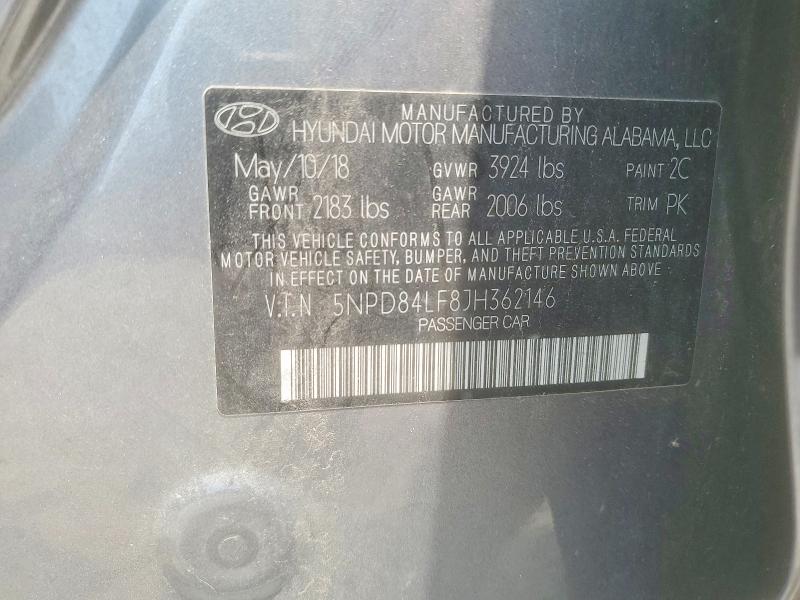 Aukcja sprzedaży 2018 Hyundai Elantra, vin: 5NPD84LF8JH362146, numer aukcji: 58377186