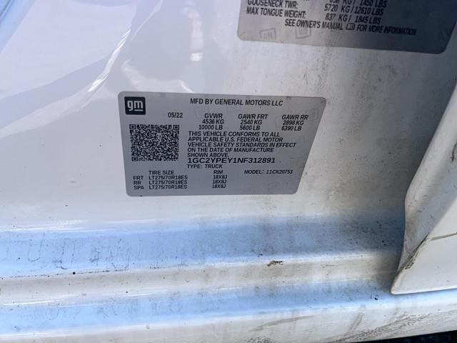 57900926 :رقم المزاد ، 1GC2YPEY1NF312891 vin ، 2022 Chevrolet Silverado مزاد بيع