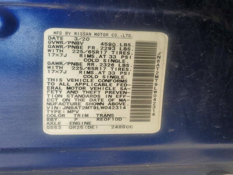 Продажа на аукционе авто 2020 Nissan Rogue, vin: JN8AT2MT9LW042314, номер лота: 56647066