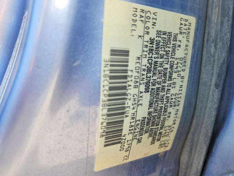 57008976 :رقم المزاد ، 3N1BC1CP3BL376098 vin ، 2011 Nissan Versa مزاد بيع