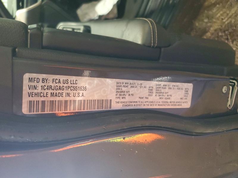 Aukcja sprzedaży 2023 Jeep Grand Cherokee, vin: 1C4RJGAG1PC551636, numer aukcji: 57551536