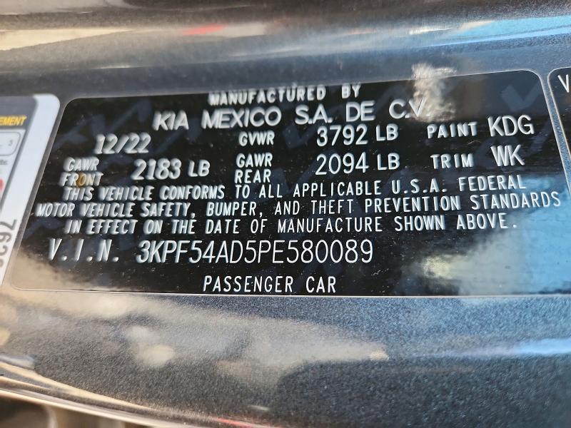 Aukcja sprzedaży 2023 Kia Forte, vin: 3KPF54AD5PE580089, numer aukcji: 56089286
