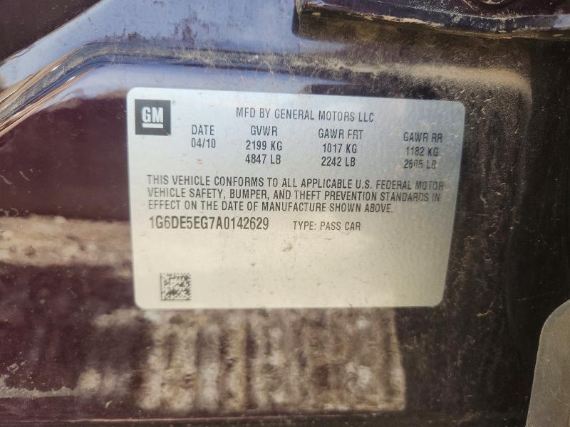 Aukcja sprzedaży 2010 Cadillac Cts, vin: 1G6DE5EG7A0142629, numer aukcji: 58104776
