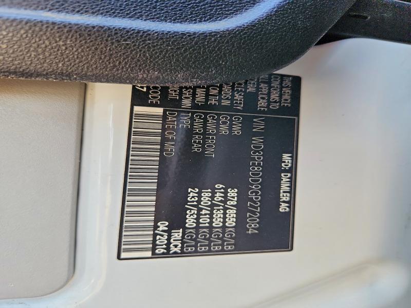 59151206 :رقم المزاد ، WD3PE8DD9GP272084 vin ، 2016 Mercedes-benz Sprinter مزاد بيع