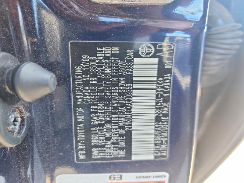 Продаж на аукціоні авто 2010 Toyota Matrix, vin: 2T1KU4EEXAC309359, номер лоту: 57602416