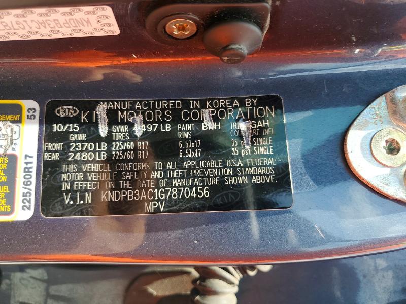 59311526 :رقم المزاد ، KNDPB3AC1G7870456 vin ، 2016 Kia Sportage مزاد بيع