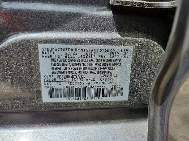 Aukcja sprzedaży 2024 Nissan Sentra, vin: 3N1AB8BV2RY270455, numer aukcji: 58279326