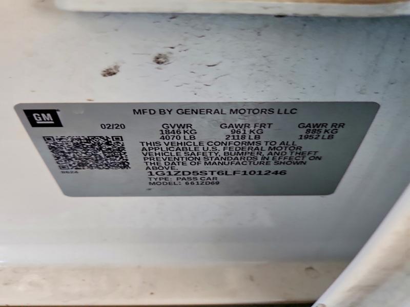 Aukcja sprzedaży 2020 Chevrolet Malibu, vin: 1G1ZD5ST6LF101246, numer aukcji: 54561006