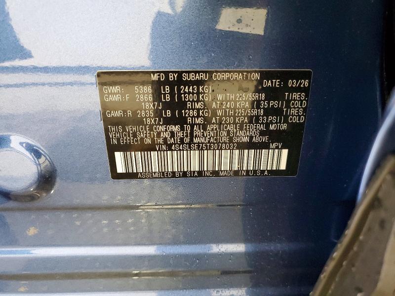 Aukcja sprzedaży 2026 Subaru Forester, vin: 4S4SLSE75T3078032, numer aukcji: 59158516
