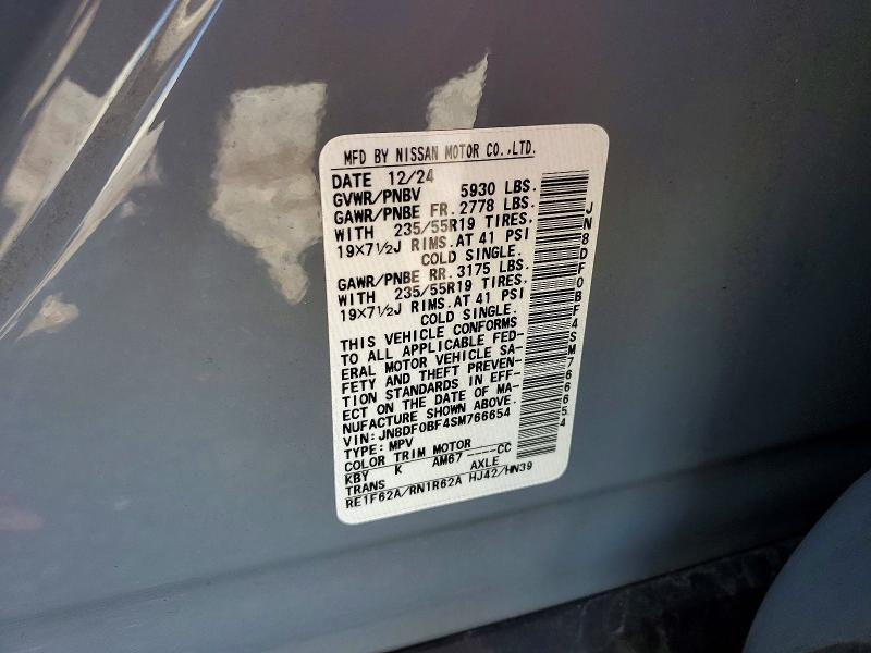 Aukcja sprzedaży 2025 Nissan Ariya, vin: JN8DF0BF4SM766654, numer aukcji: 58203796