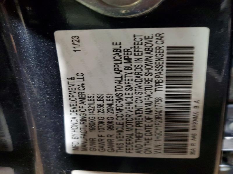 Продажа на аукционе авто 2024 Honda Accord, vin: 1HGCY1F23RA017758, номер лота: 57214126