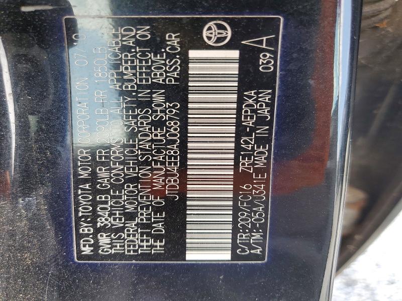 Aukcja sprzedaży 2010 Toyota Corolla, vin: JTDBU4EE8AJ068793, numer aukcji: 55236796