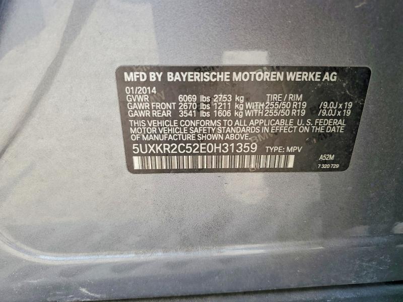 2014 Bmw X5 მანქანა იყიდება აუქციონზე, vin: 5UXKR2C52E0H31359, აუქციონის ნომერი: 56442936