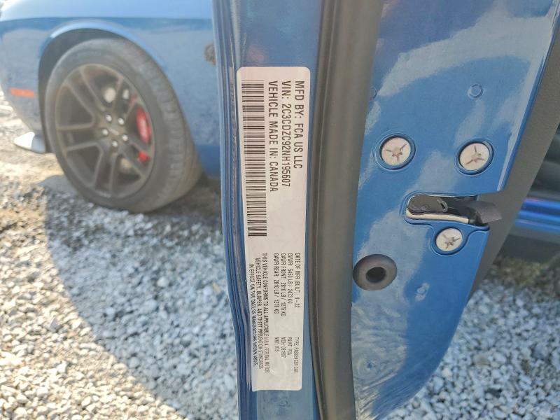 Продажа на аукционе авто 2022 Dodge Challenger, vin: 2C3CDZC92NH195607, номер лота: 59530216