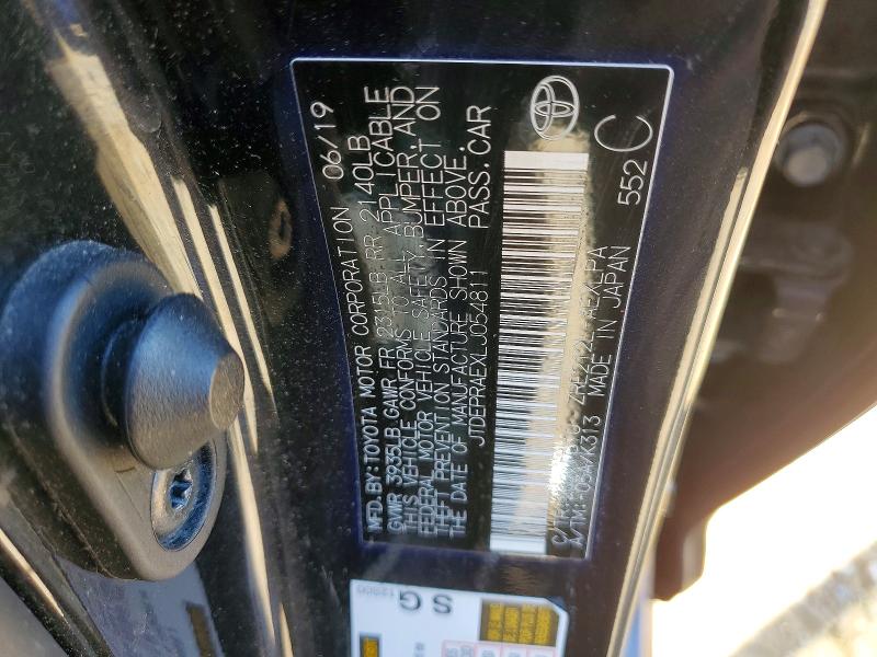 Aukcja sprzedaży 2020 Toyota Corolla, vin: JTDEPRAEXLJ054811, numer aukcji: 55616276