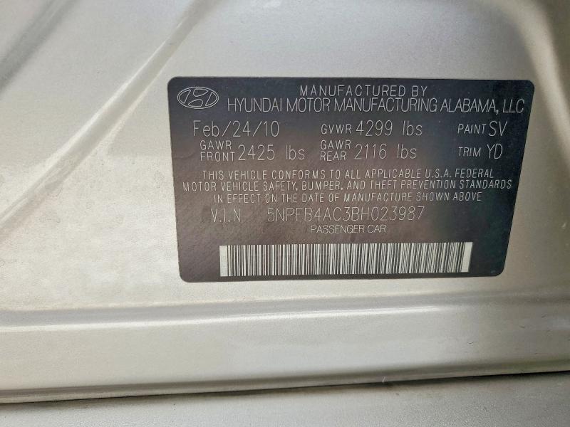 Aukcja sprzedaży 2011 Hyundai Sonata, vin: 5NPEB4AC3BH023987, numer aukcji: 56263366