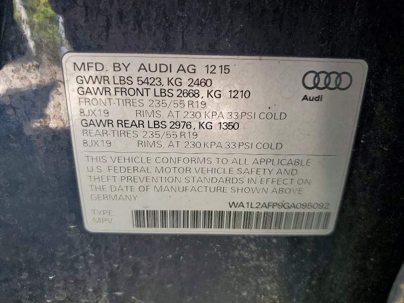55579046 :رقم المزاد ، WA1L2AFP9GA095092 vin ، 2016 Audi Q5 مزاد بيع