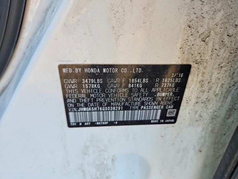Продаж на аукціоні авто 2016 Honda Fit, vin: JHMGK5H76GX038291, номер лоту: 56957356