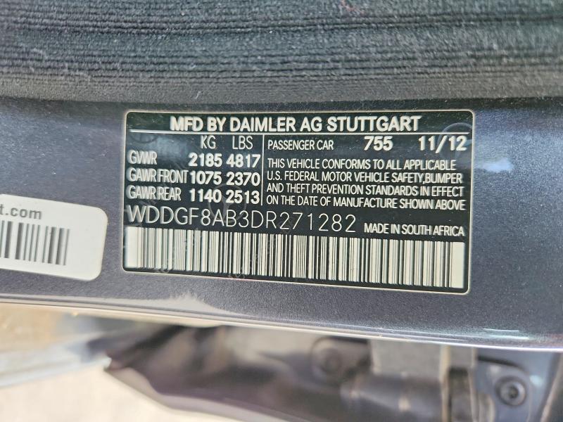 56091086 :رقم المزاد ، WDDGF8AB3DR271282 vin ، 2013 Mercedes-benz C مزاد بيع