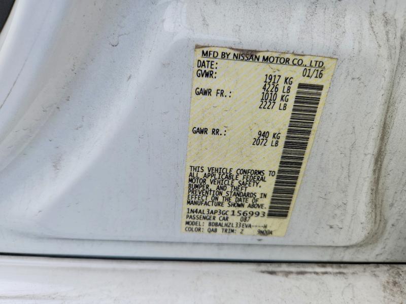 2016 Nissan Altima მანქანა იყიდება აუქციონზე, vin: 1N4AL3AP3GC156993, აუქციონის ნომერი: 56256116
