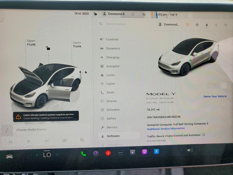 Продаж на аукціоні авто 2022 Tesla Model Y, vin: 7SAYGDEE3NF462218, номер лоту: 55187146