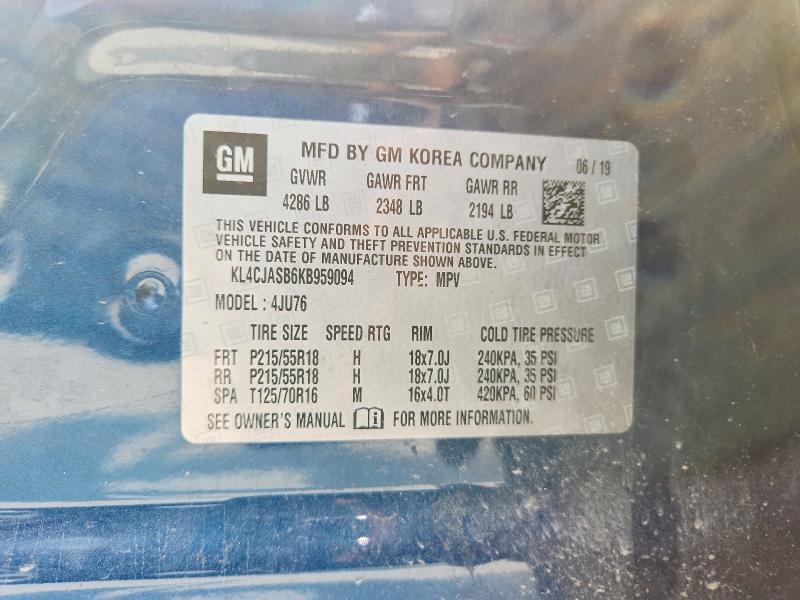 Aukcja sprzedaży 2019 Buick Encore, vin: KL4CJASB6KB959094, numer aukcji: 58148986