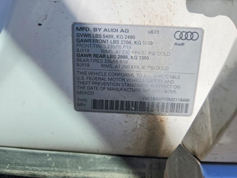 Aukcja sprzedaży 2021 Audi Q5, vin: WA1BAAFY0M2118496, numer aukcji: 56679526