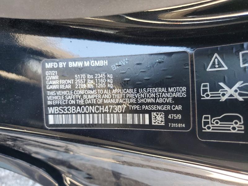 Продажа на аукционе авто 2022 Bmw M4, vin: WBS33BA00NCH47307, номер лота: 56104426