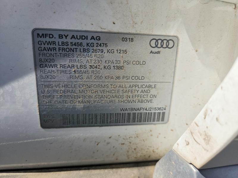 Aukcja sprzedaży 2018 Audi Q5, vin: WA1BNAFY4J2153624, numer aukcji: 57064426