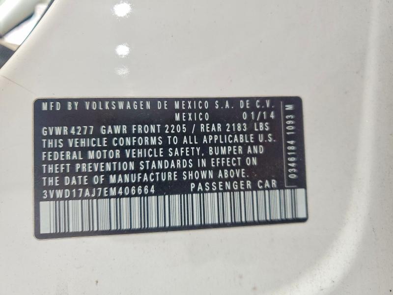 Aukcja sprzedaży 2014 Volkswagen Jetta, vin: 3VWD17AJ7EM406664, numer aukcji: 57173056