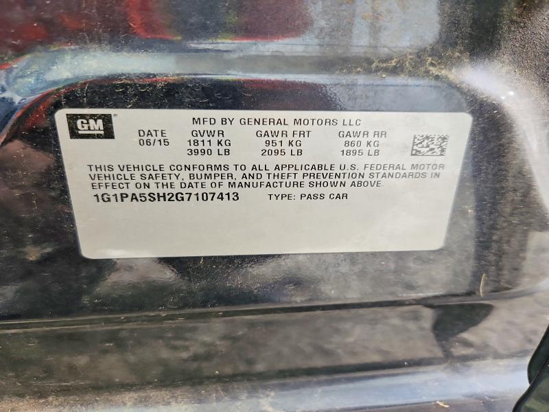 Aukcja sprzedaży 2016 Chevrolet Cruze Limited, vin: 1G1PA5SH2G7107413, numer aukcji: 58516396