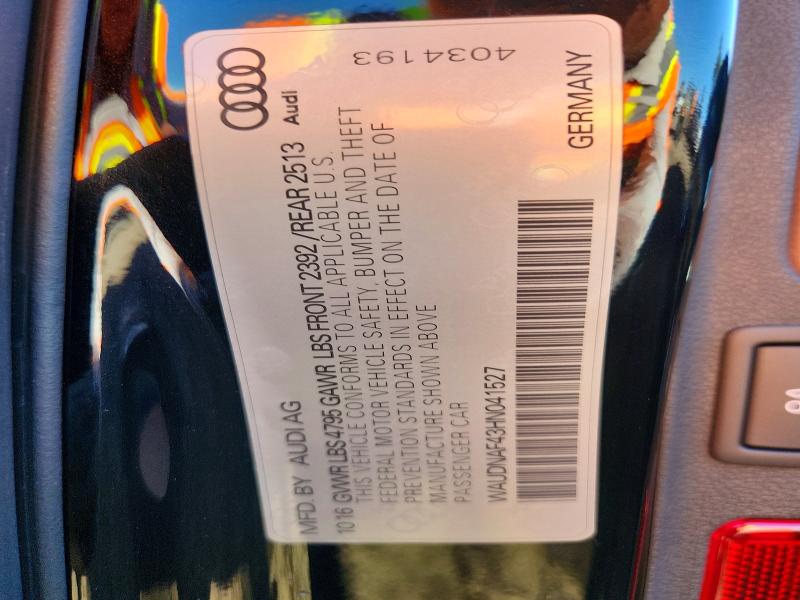 Aukcja sprzedaży 2017 Audi A4, vin: WAUDNAF43HN041527, numer aukcji: 58805656